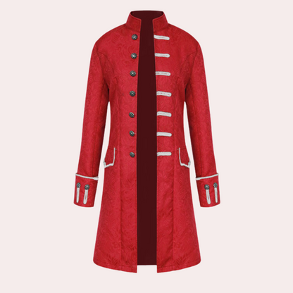 Men's Overcoat Brown Wool Vintage Style Long Coat - 1