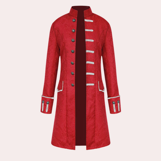 Men's Overcoat Brown Wool Vintage Style Long Coat - 1