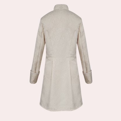 Men's Overcoat Brown Wool Vintage Style Long Coat - 2