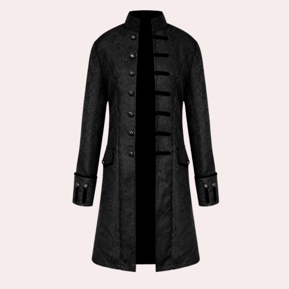 Men's Overcoat Brown Wool Vintage Style Long Coat - 4