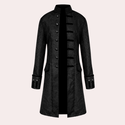 Men's Overcoat Brown Wool Vintage Style Long Coat - 4