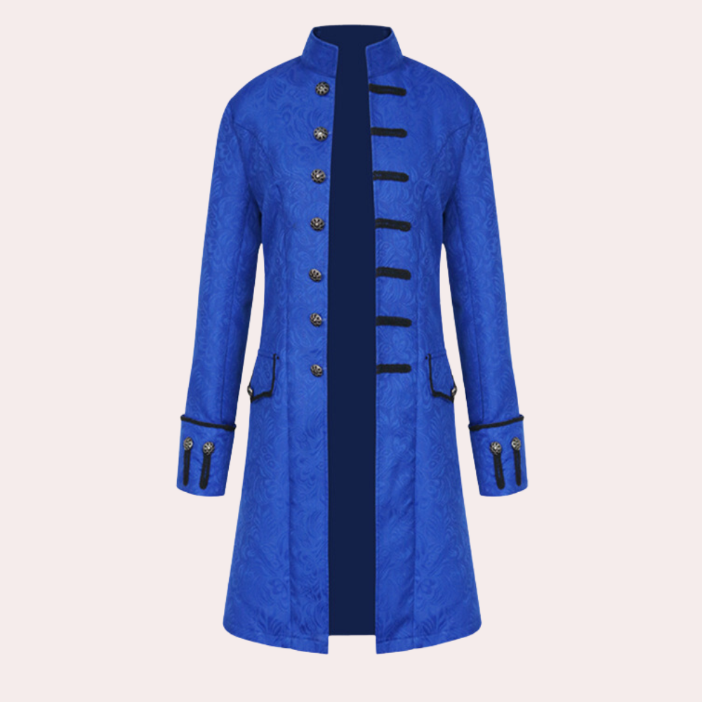 Men's Overcoat Brown Wool Vintage Style Long Coat - 5