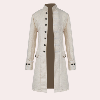 Men's Overcoat Brown Wool Vintage Style Long Coat - 6