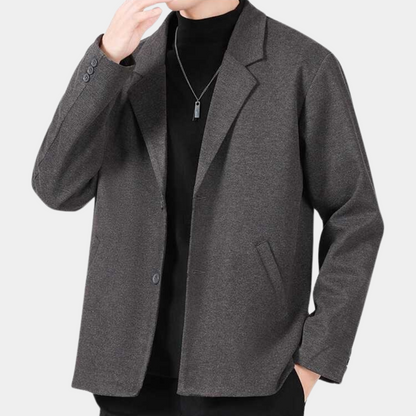 Men's Luxe Blazer Black Tailored Fit Wool - 5
