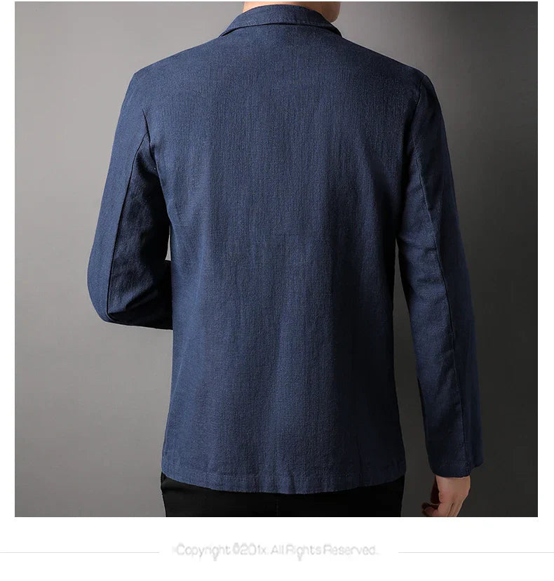 Men's Blazer Jacket Black 100% Polyester Stylish Casual Coat - 2