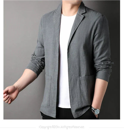 Men's Blazer Jacket Black 100% Polyester Stylish Casual Coat - 3