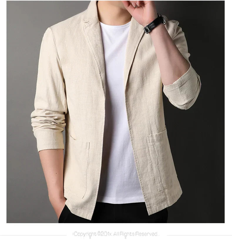 Men's Blazer Jacket Black 100% Polyester Stylish Casual Coat - 4