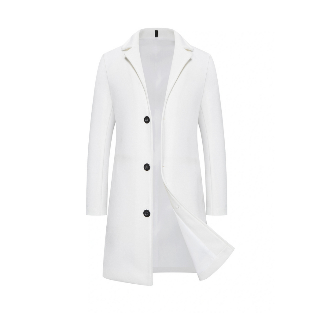 Men's Coat Black Lightweight Cotton Button-Up - 3