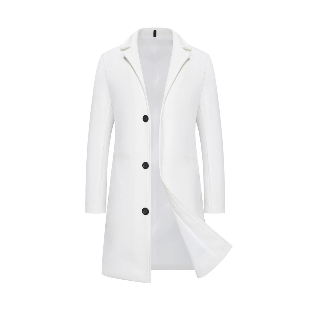 Men's Coat Black Lightweight Cotton Button-Up - 3
