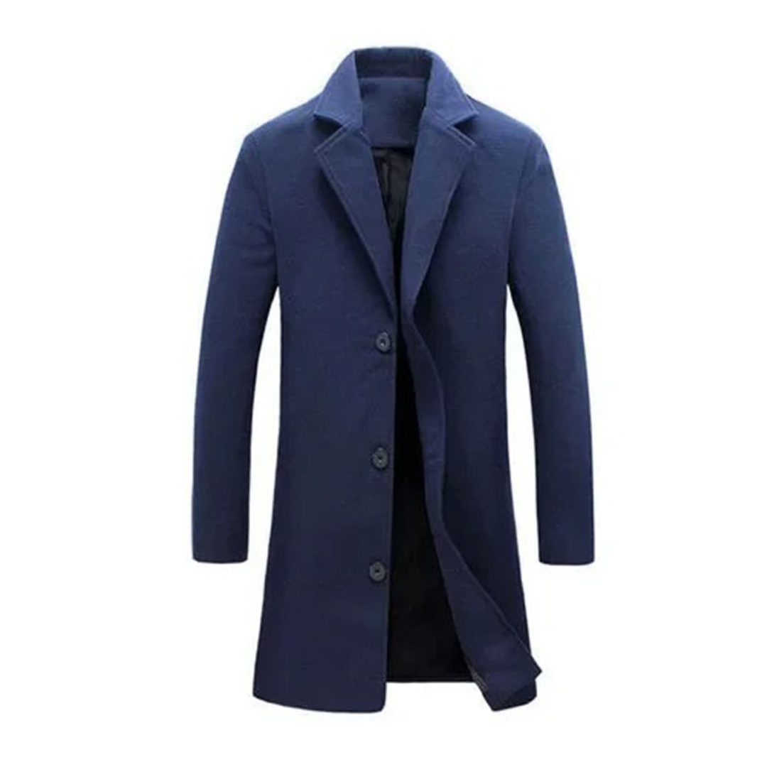 Men's Coat Black Lightweight Cotton Button-Up - 4