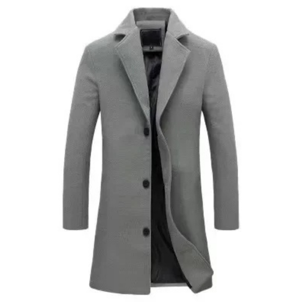 Men's Coat Black Lightweight Cotton Button-Up - 5