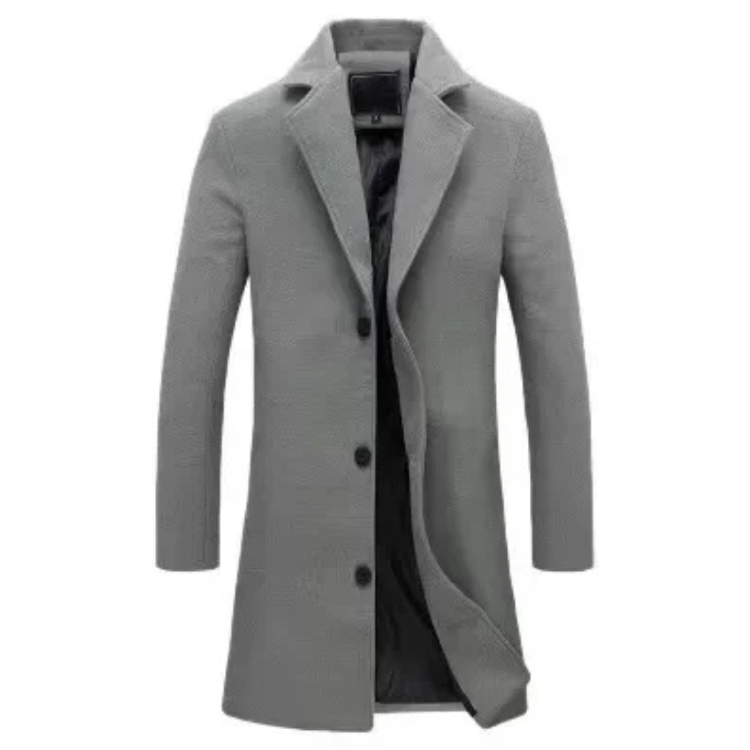 Men's Coat Black Lightweight Cotton Button-Up - 5
