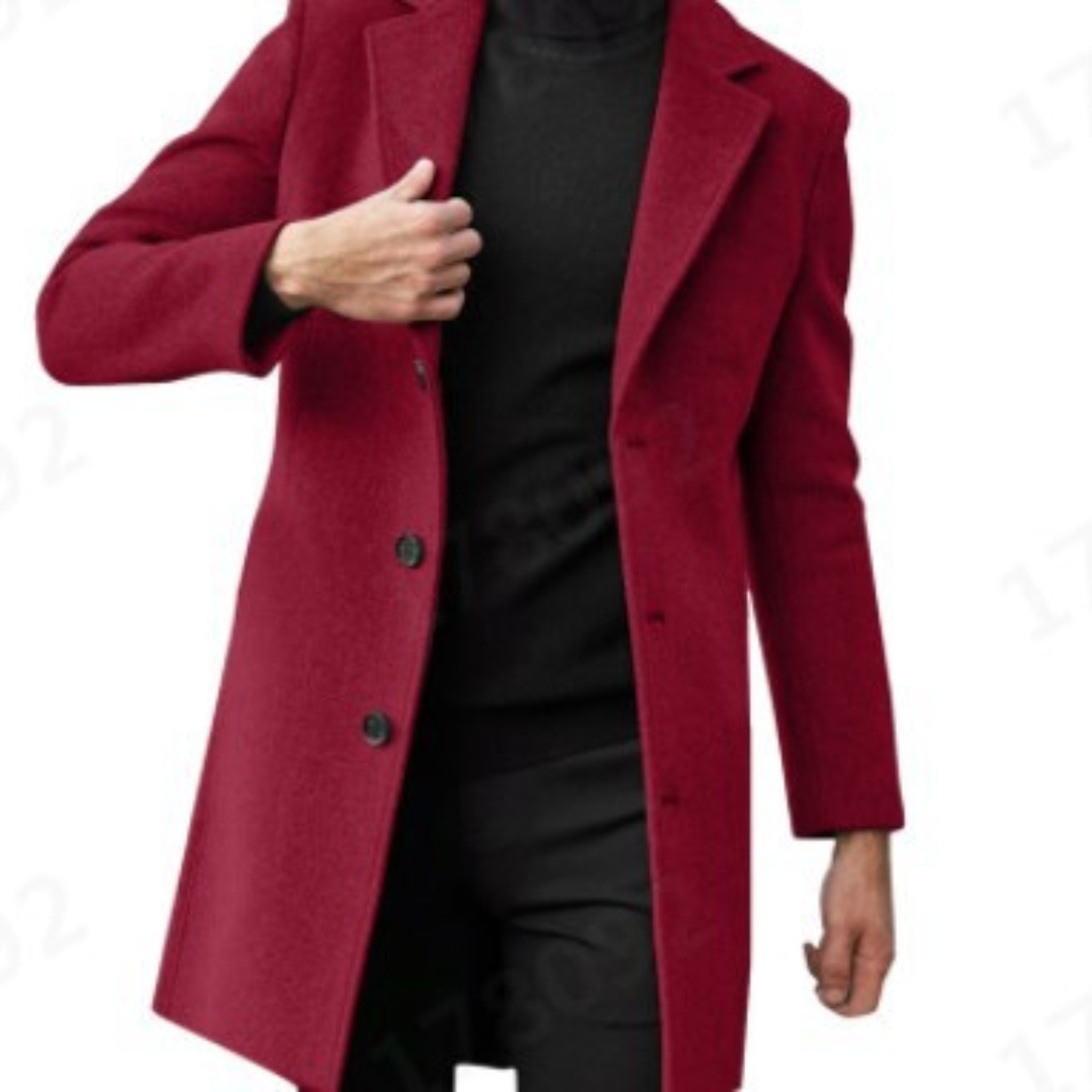 Men's Coat Black Lightweight Cotton Button-Up - 6