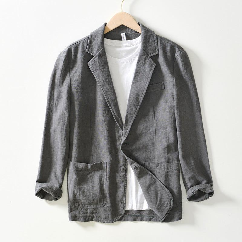 Men's Blazer Light Grey Linen - 3