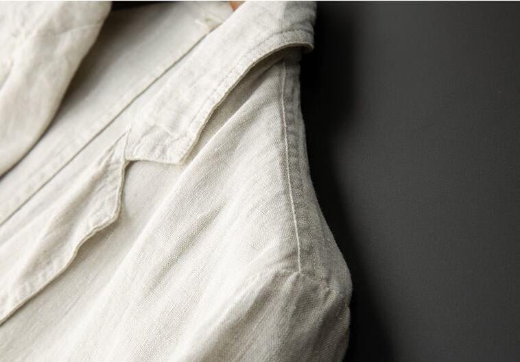 Men's Linen Blazer Beige Lightweight Stylish - 3