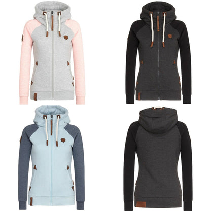 Women's Hooded Jacket Black Cotton Blend - 3