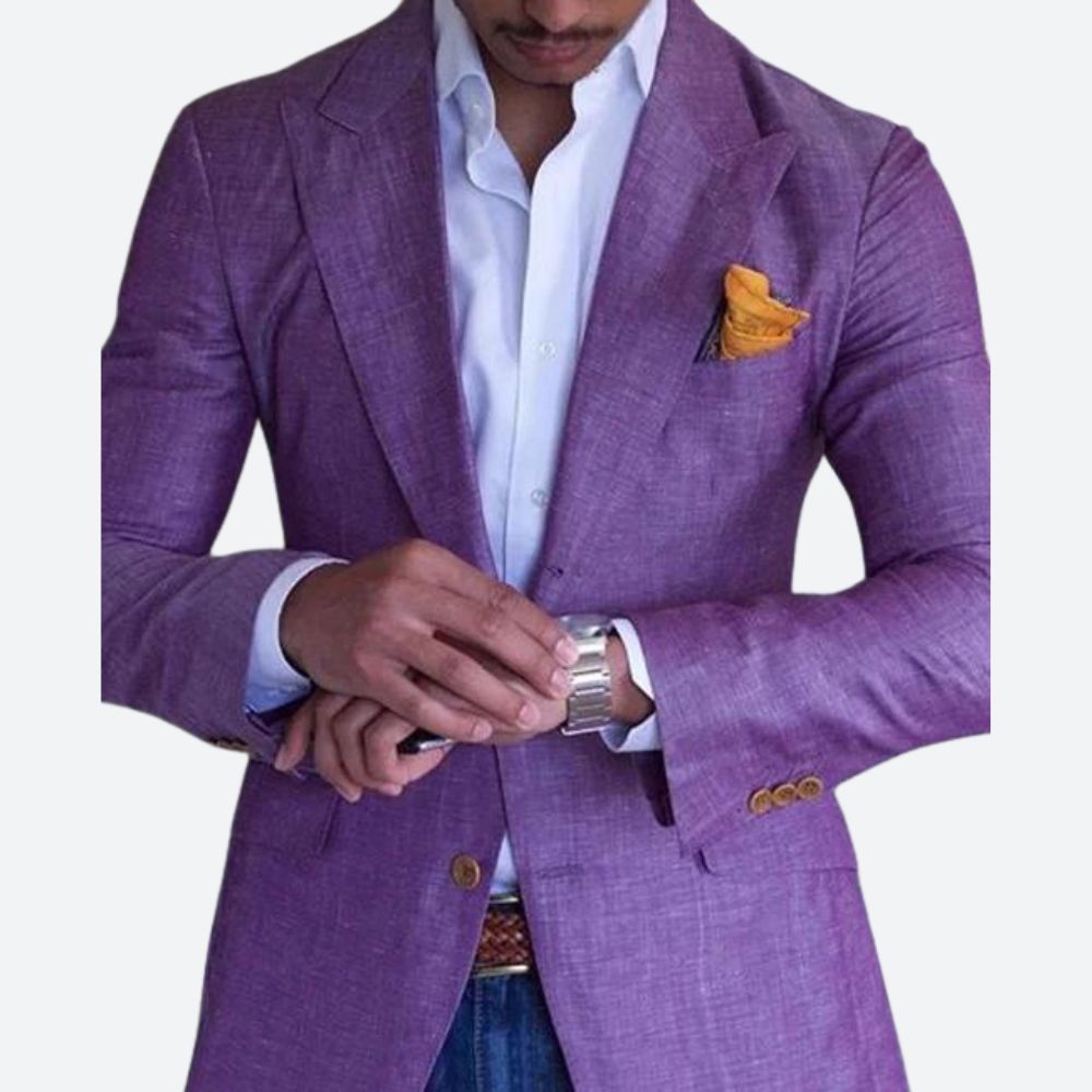 Men's Stylish Blazer Black Polyester - 4