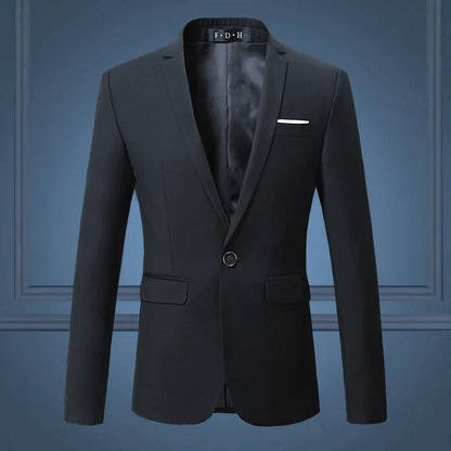 Men's Blazer Black Classic Cotton - 1