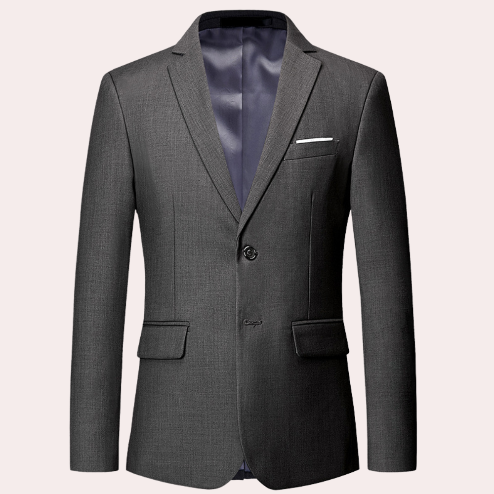 Men's Blazer Navy Tailored Fit Polyester - 6