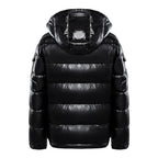 Men's Hooded Winter Jacket Black Water-Repellent Fabric Insulated - 2