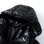 Men's Hooded Winter Jacket Black Water-Repellent Fabric Insulated - 3