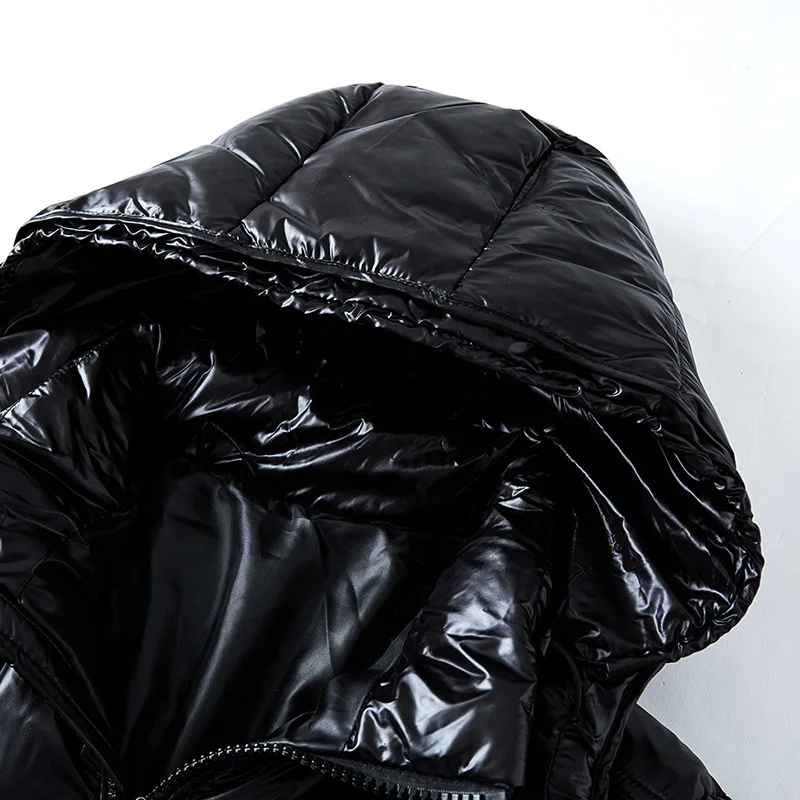Men's Hooded Winter Jacket Black Water-Repellent Fabric Insulated - 3