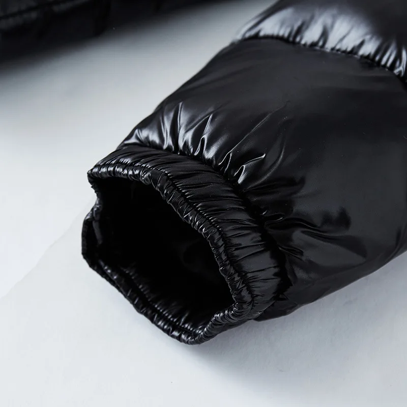 Men's Hooded Winter Jacket Black Water-Repellent Fabric Insulated - 4