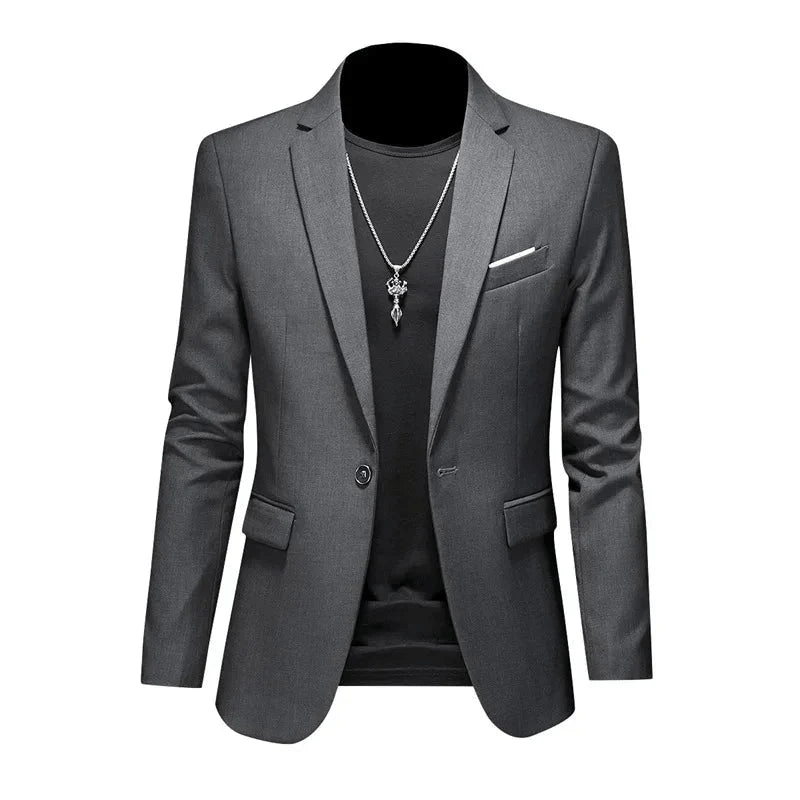Men's Blazer Black Elegant Polyester - 1