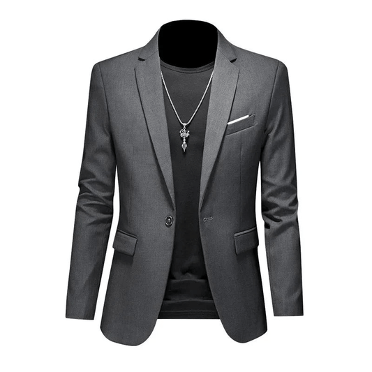 Men's Blazer Black Elegant Polyester - 1