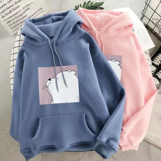 Unisex Oversized Hoodie Gray Cotton Casual - 2