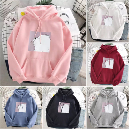 Unisex Oversized Hoodie Gray Cotton Casual - 3