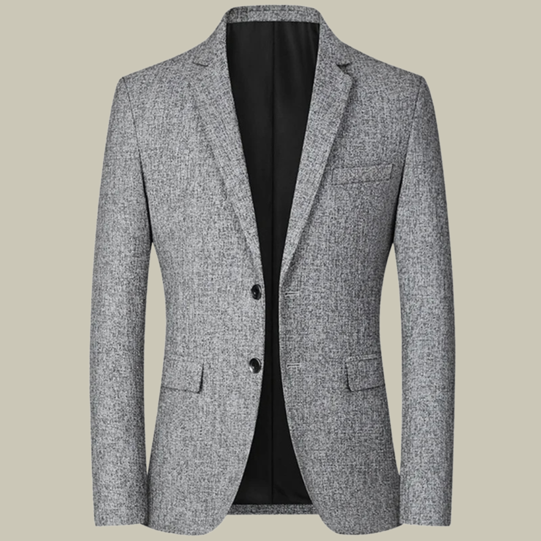 Men's Tailored Blazer Black Lightweight Polyester - 2