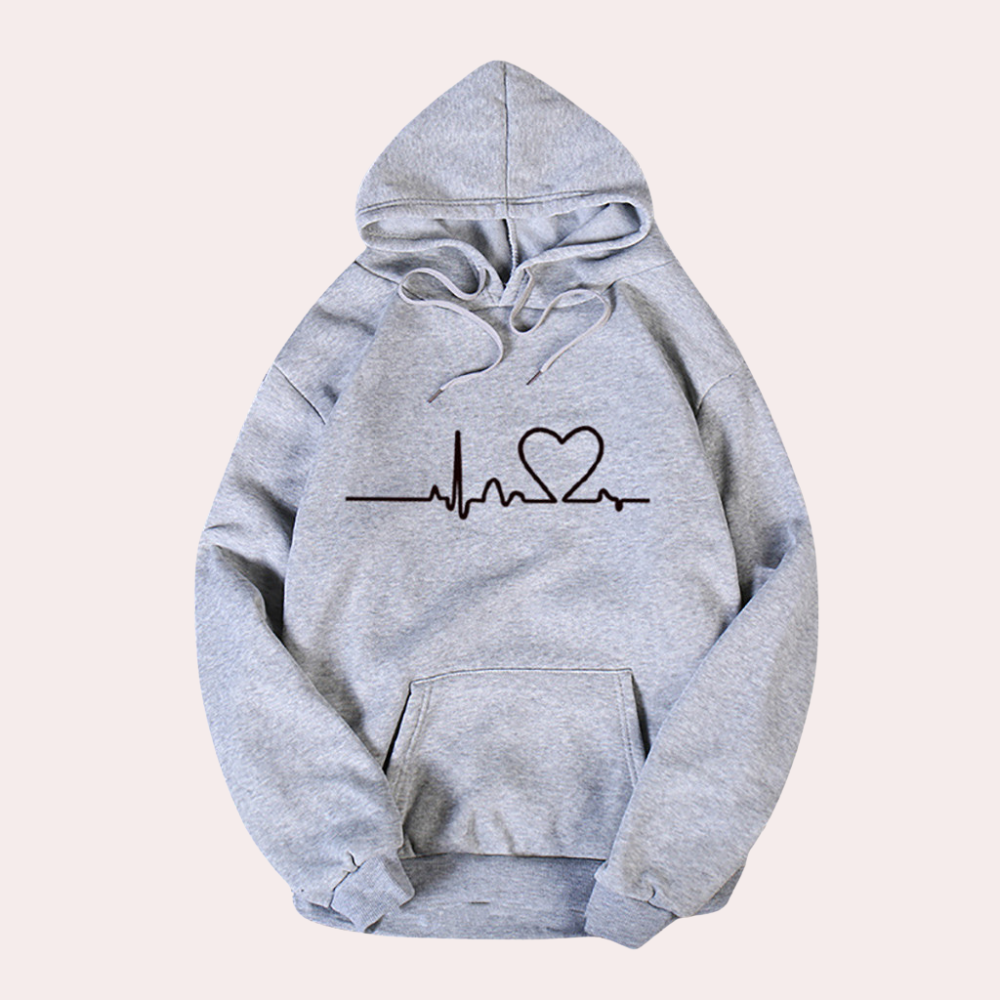 Women's Hoodie Gray Cotton Minimalist Sweatshirt for Everyday Wear - 4