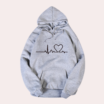 Women's Hoodie Gray Cotton Minimalist Sweatshirt for Everyday Wear - 4
