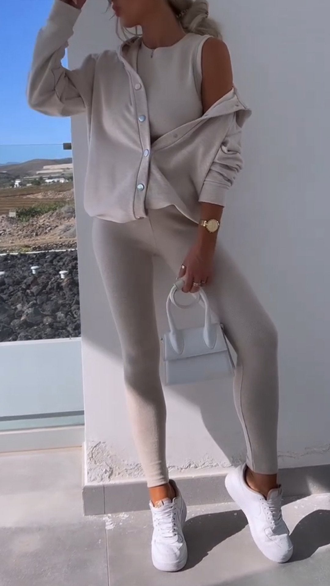 Women's Hooded Sweatshirt Black Cotton Blend - 2