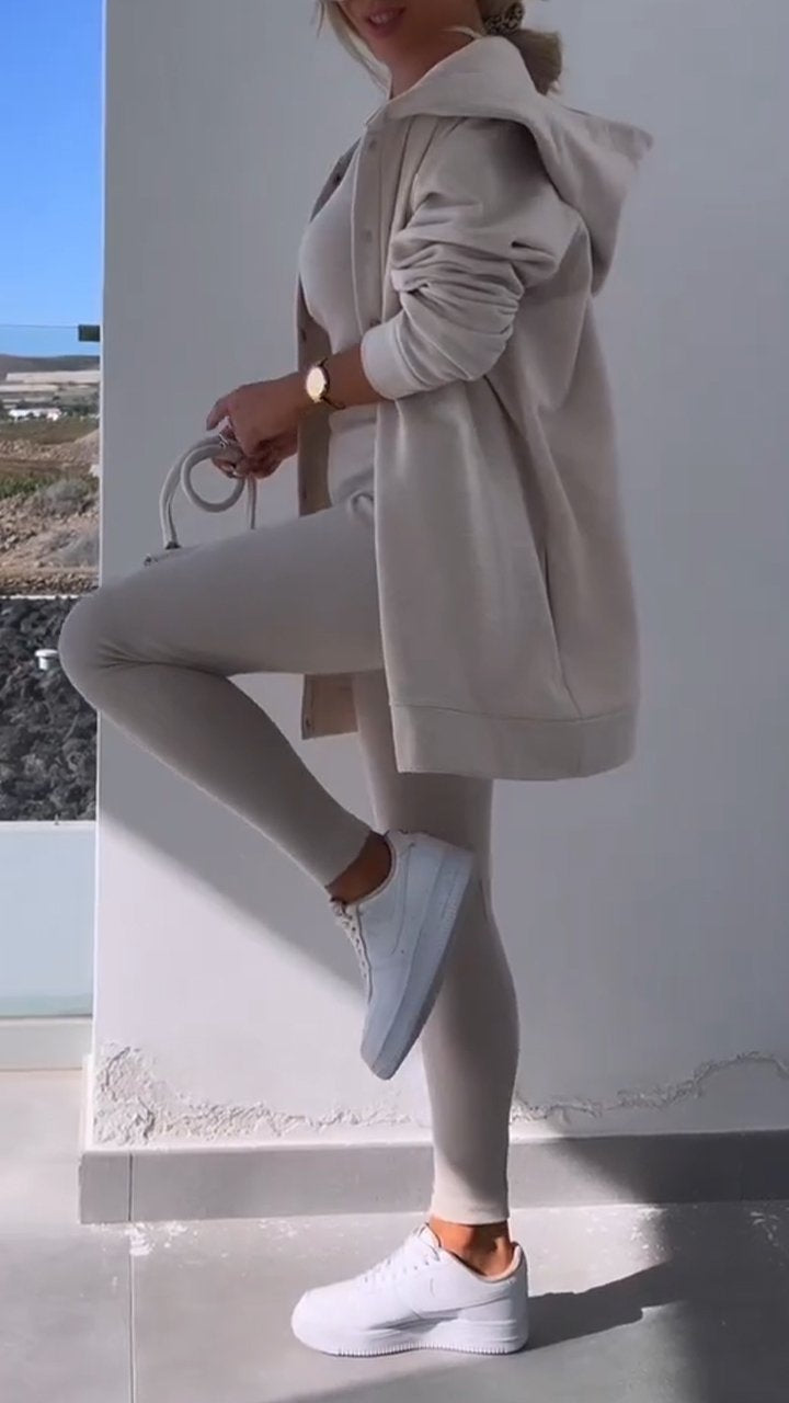 Women's Hooded Sweatshirt Black Cotton Blend - 3