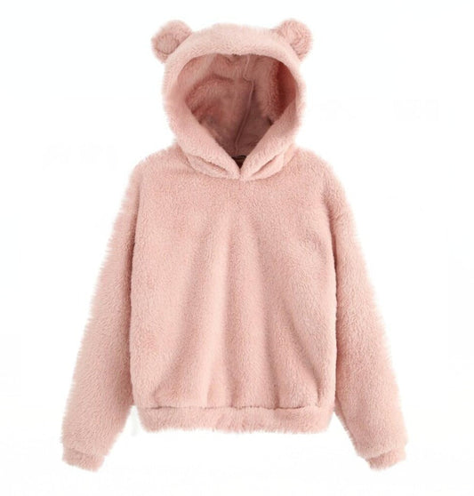 Women's Hoodie Jacket Grey Plush Cozy - 1