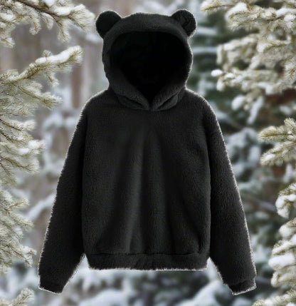 Women's Hoodie Jacket Grey Plush Cozy - 2