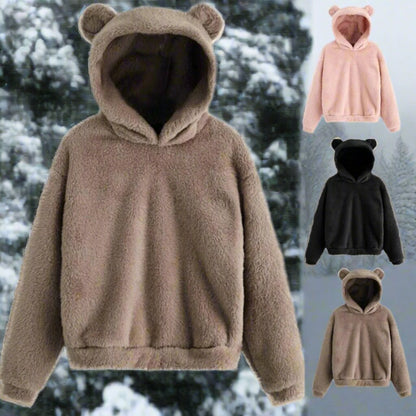 Women's Hoodie Jacket Grey Plush Cozy - 3
