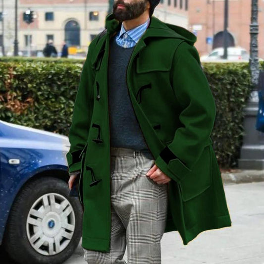 Men's Winter Coat Black Insulated Waterproof Long Fit - 1