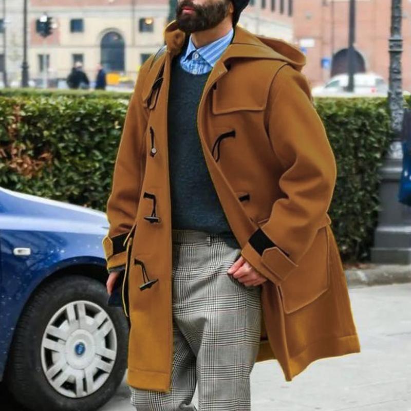 Men's Winter Coat Black Insulated Waterproof Long Fit - 3