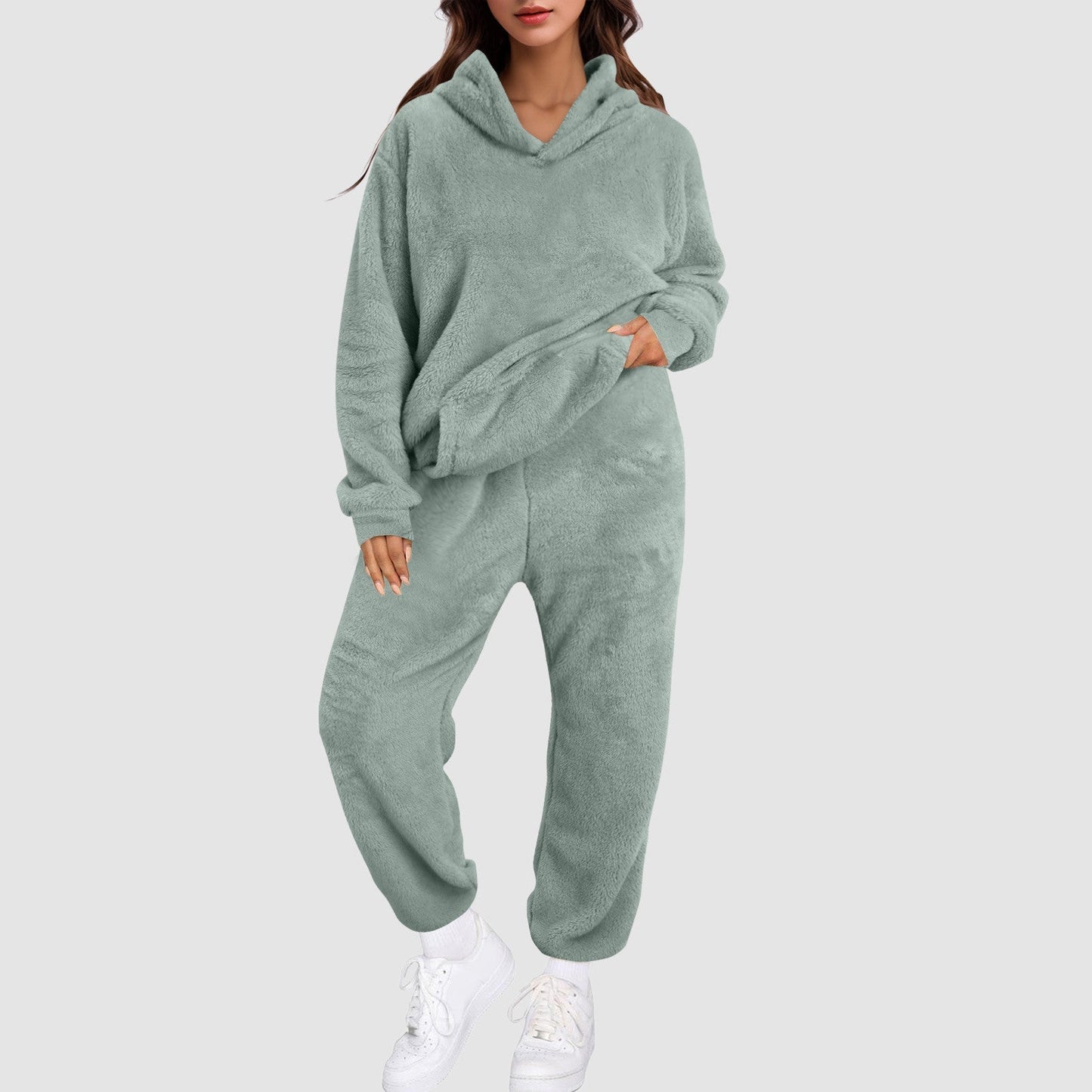 Women's Loungewear Set Gray Soft Fabric - 9