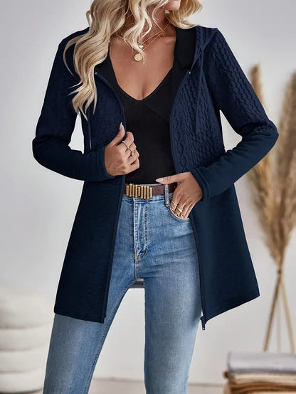 Women's Hooded Sweatshirt Black Knit - 4