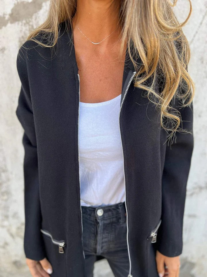 Women's Zip-up Hoodie Jacket Set Red Organic Cotton - 3