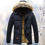 Women's Windproof Parka Black Cotton-Polyester Blend - 2