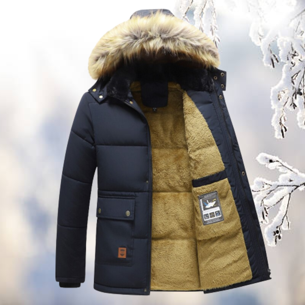 Women's Windproof Parka Black Cotton-Polyester Blend - 5