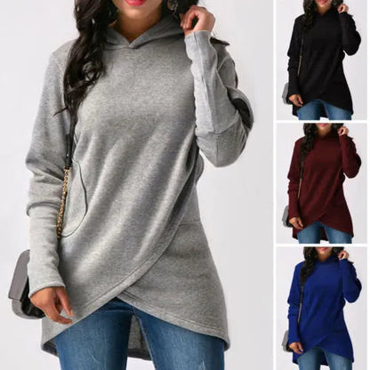 Women's Hoodie Gray Cotton Polyester - 7