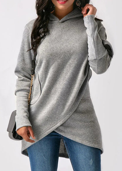 Women's Hoodie Gray Cotton Polyester - 9