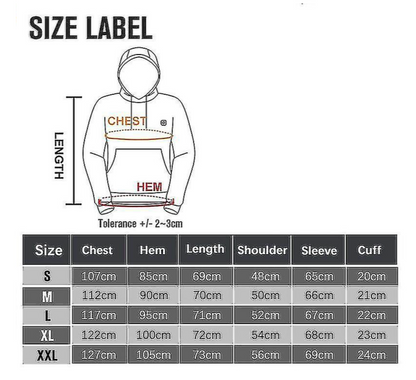 Unisex Heated Hoodie Black Cotton-Polyester Blend - 4