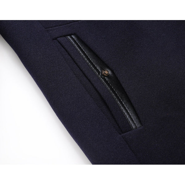 Women's Winter Coat Black Wool Blend Mid-Length Elegant Design - 5